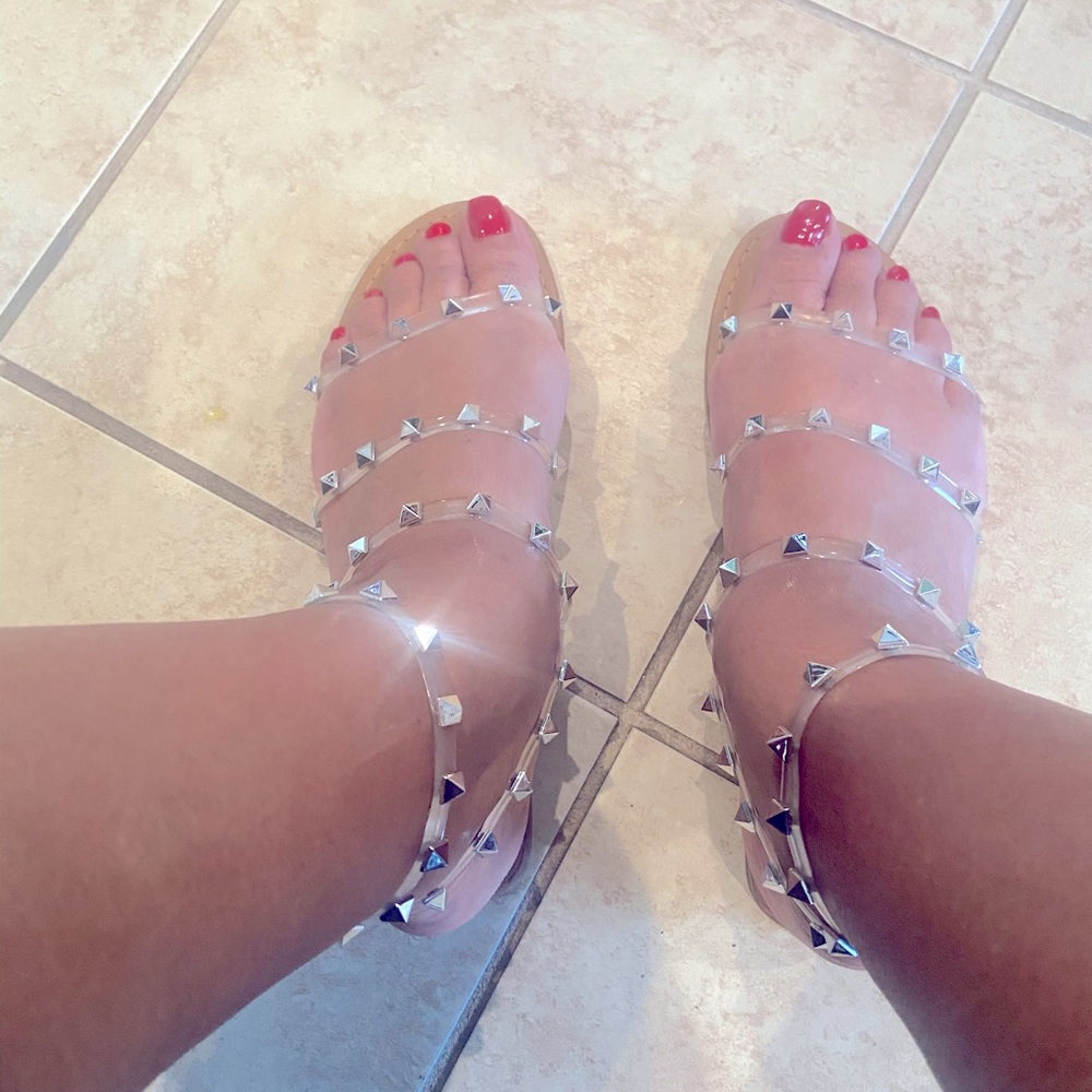 Studded Gladiator Clear sandals